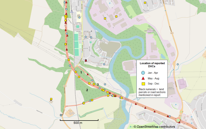 Map of DVC locations near A82 Renton junction