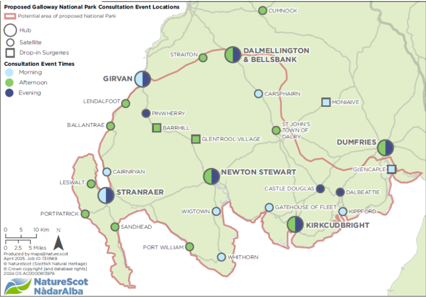 Locations and times of consultation events