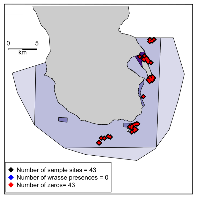 Map showing SBRUV deployment locations within the South Arran Nature Conservation Marine Protected Area in 2016.