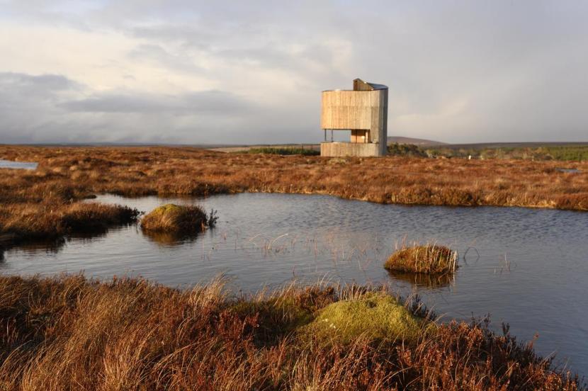 The observation tower at Forsinard Flows National Nature Reserve