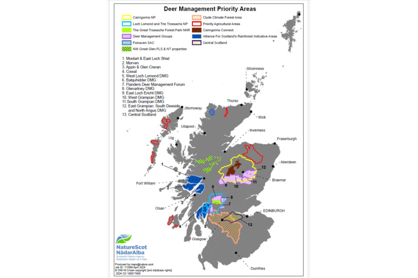 Deer Management Priority Areas  Map