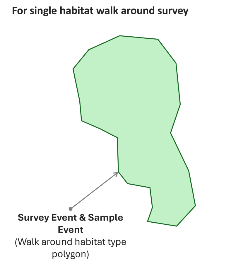 : Illustration of the data structure for habitat polygon surveys generated from a GPS walk-around method.