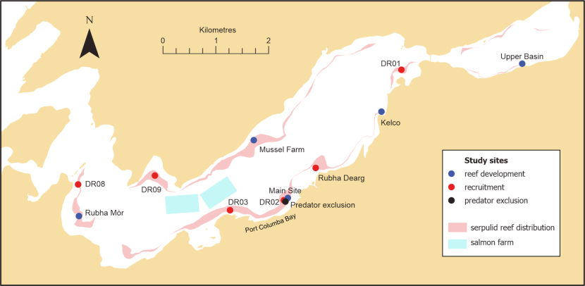 Map of locations utilised for the studies described in this report.