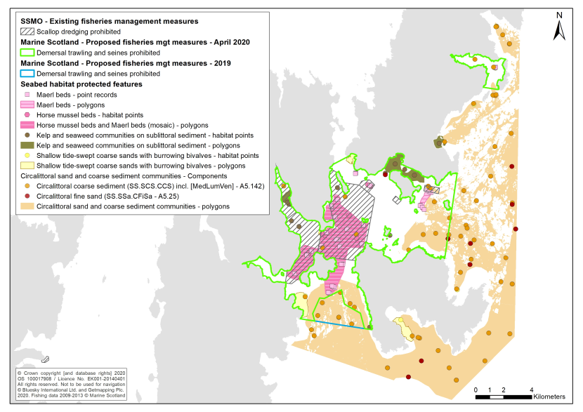Map 1 showing changes to proposed MS-led fisheries management measures in the Fetlar to Haroldswick MPA following initial stakeholder discussions.
