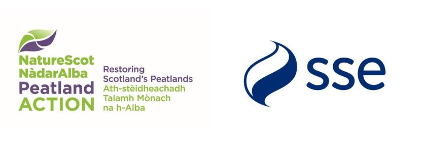 NatureScot Peatland ACTION and SSE logos