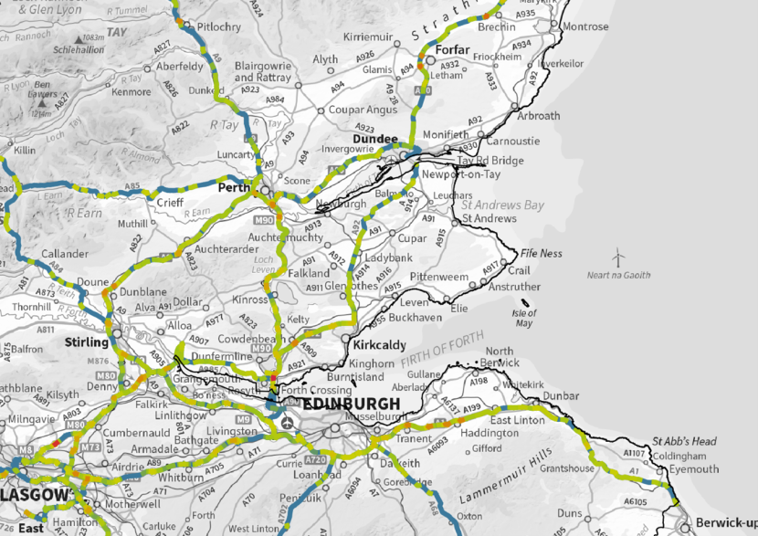 2022–2024 DVC hotspots in east central Scotland.