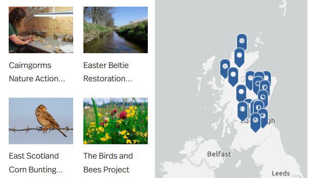 Screen shot of the bidiversity challenge fund storymap