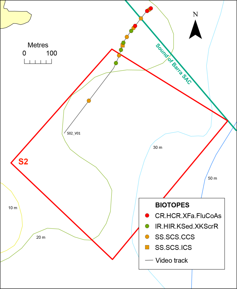 Biotope records off monitoring box S2, Barra.