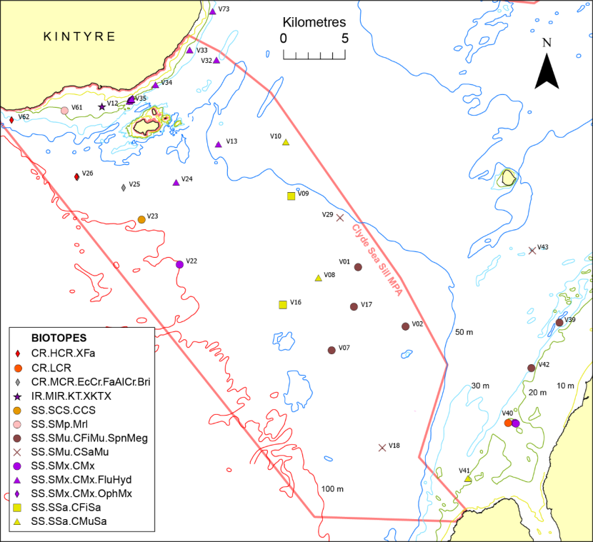 Biotope records on the Clyde Sea Sill and in adjacent waters.