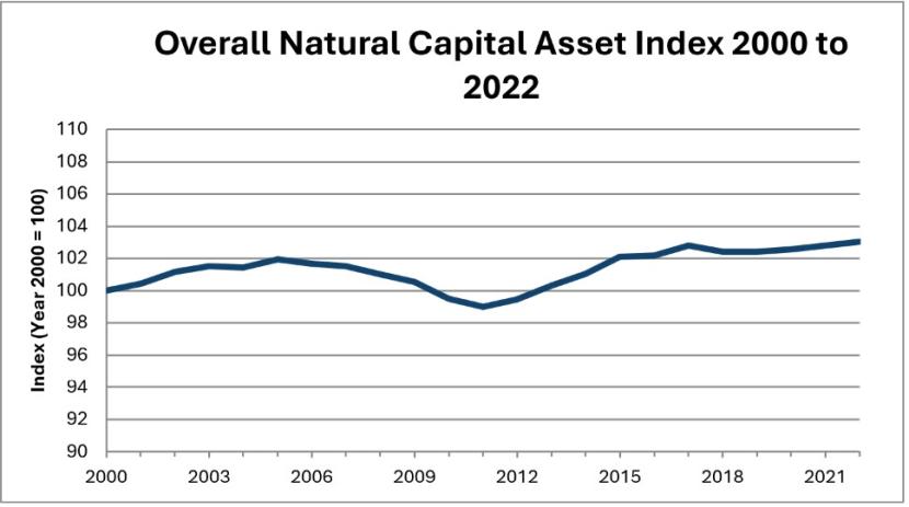 NCAI - Figure 1. Overall Natural Capital Asset Index 2000 to 2022