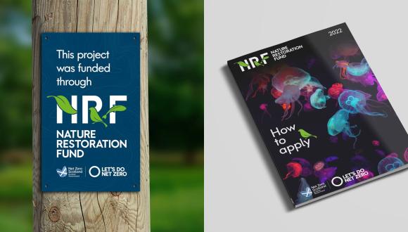 NRF logo on brochure and signpost mock up