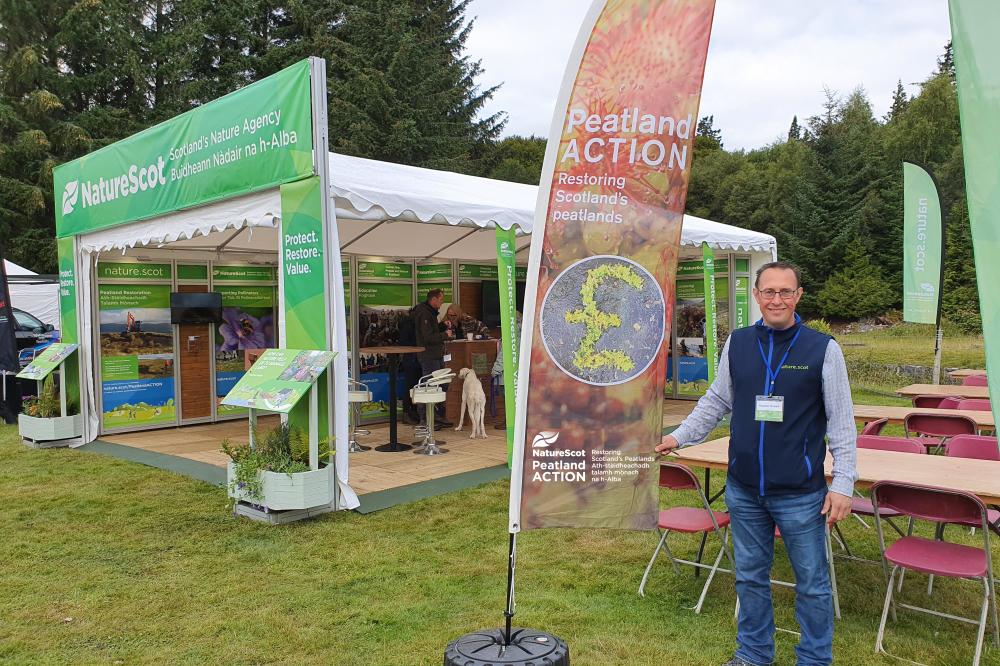 Peatland ACTION NatureScot display at an outdoor agricultural show.