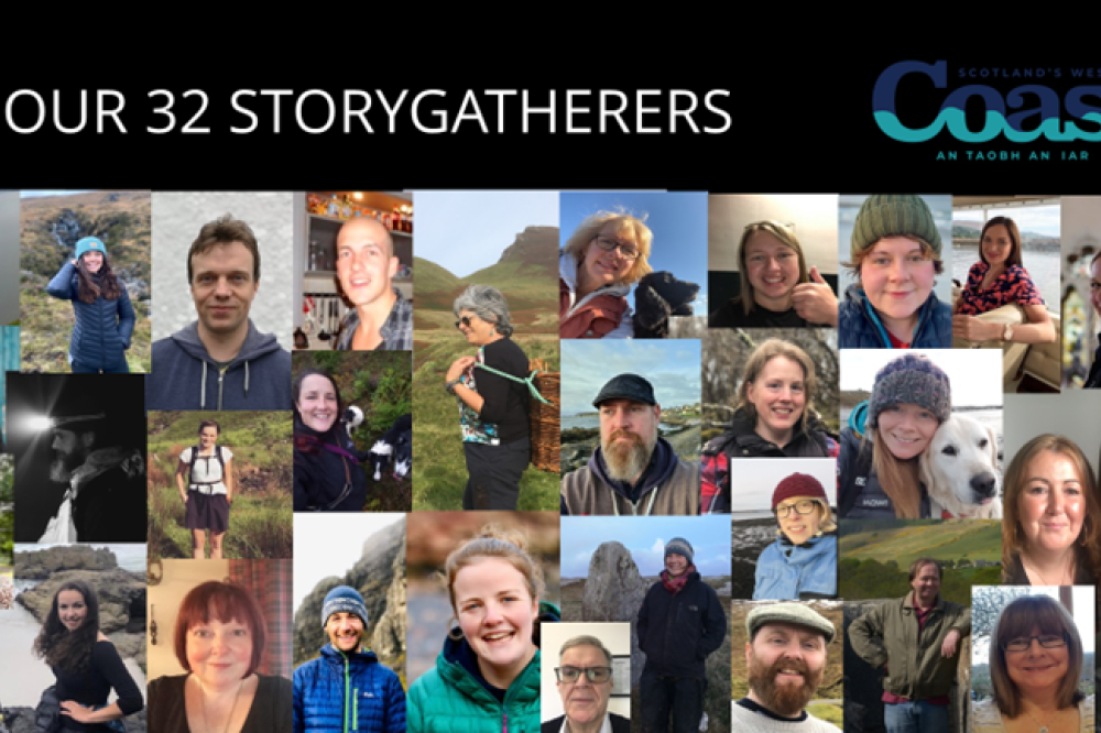 Coast project storygatherers - a selection of images of people's faces pulled together into one mosaic.