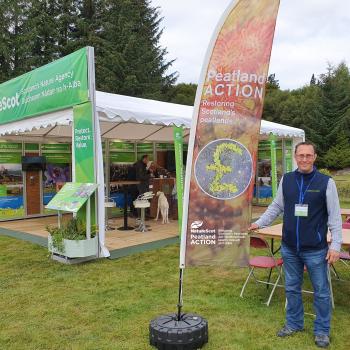 Peatland ACTION NatureScot display at an outdoor agricultural show.