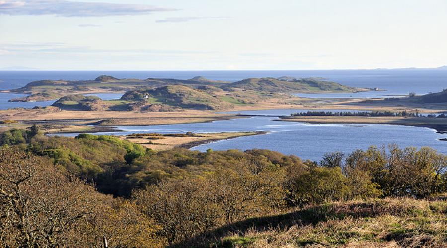 View south west over Taynish NNR and Linne Mhuirich towards Keills, Argyll and Stirling Area.  ©Lorne Gill/NatureScot