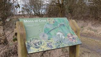 Moss of Cree interpretation panel. ©Swift Films / NatureScot - Peatland ACTION